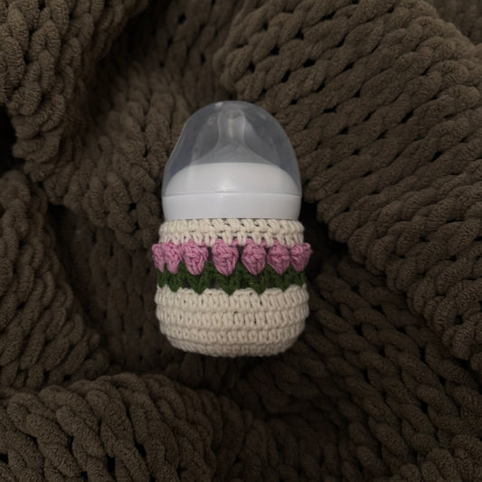 Floral baby bottle sleeve