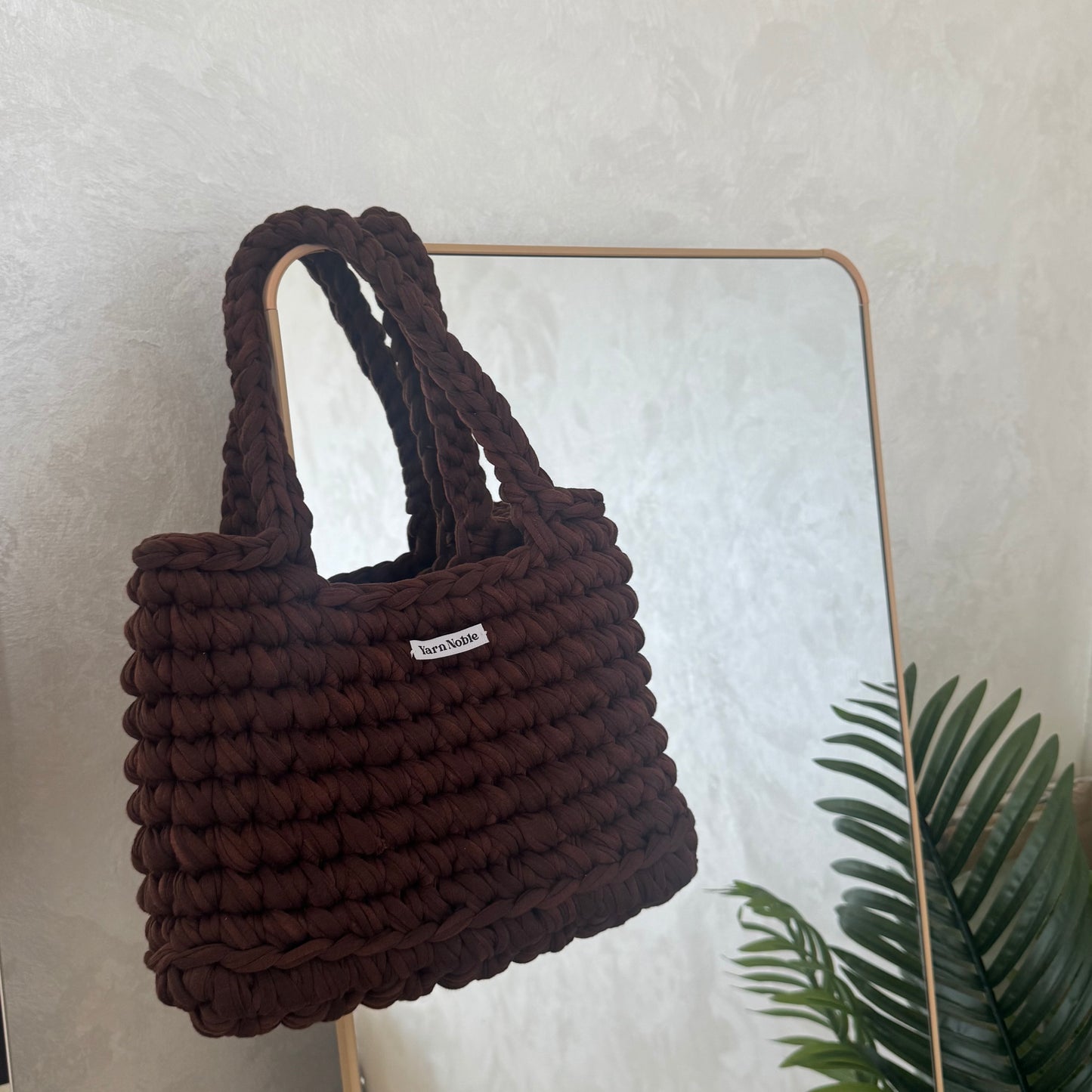 Brown tote bag