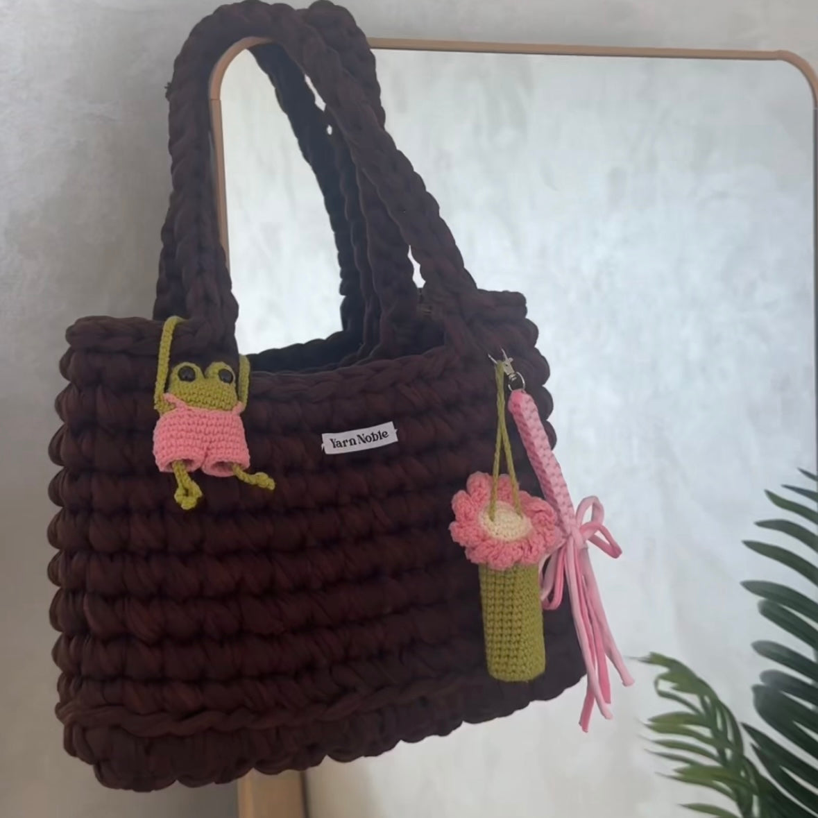 Brown tote bag